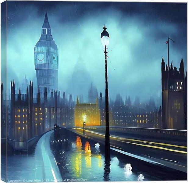 "Moonlit Serenity: A Mystical London Night" Canvas Print by Luigi Petro