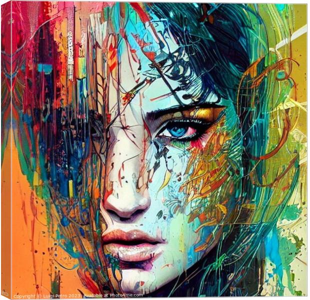 Enigmatic Acrylic Woman Portrait Canvas Print by Luigi Petro