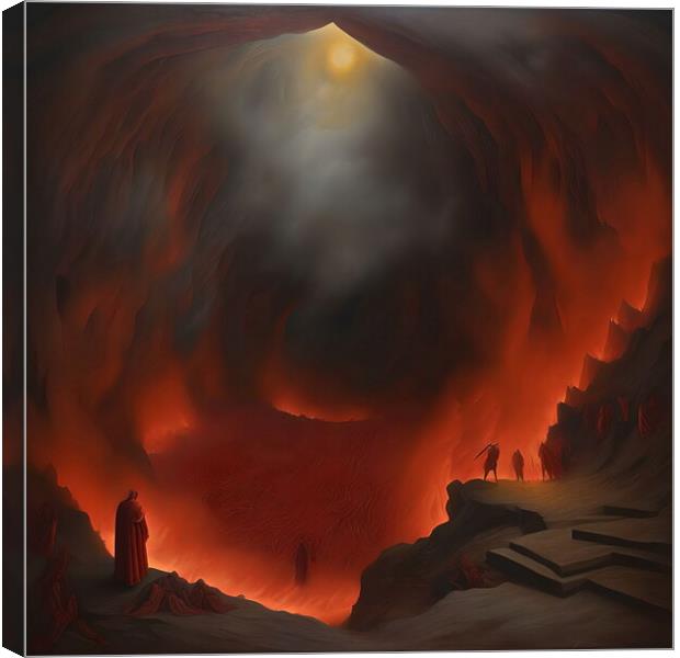 Dante Alighieri ready to enter Hell. 02 Canvas Print by Luigi Petro