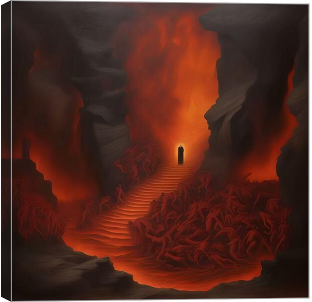 Dante Alighieri ready to enter Hell. 03 Canvas Print by Luigi Petro