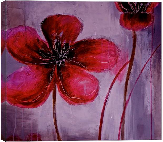 Tears of the Poppys Canvas Print by Sue Bottomley
