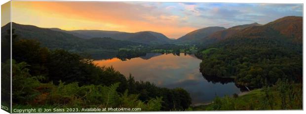 Serene Sunset Over Grasmere Canvas Print by Jon Saiss