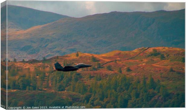 Jet in the Lakes Canvas Print by Jon Saiss
