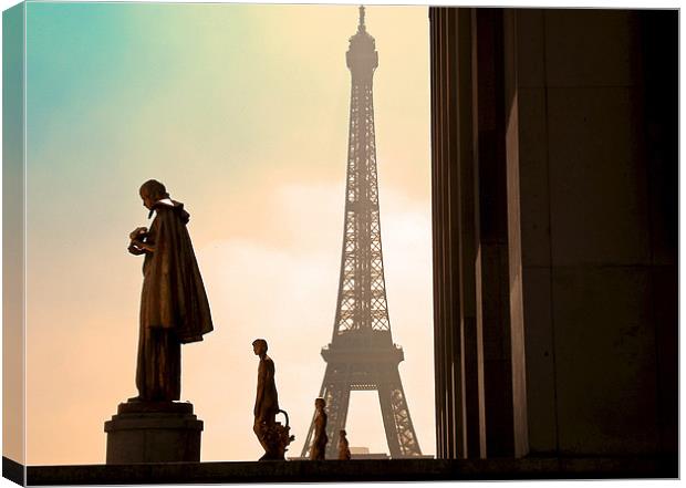 The Eiffel Tower Line Up Canvas Print by Roger Cruickshank