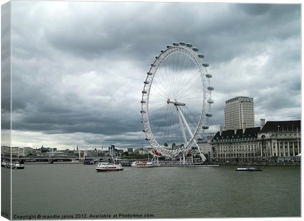 London Eye and River Thames Canvas Print by Mandie Jarvis