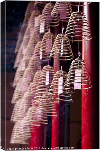 Chinese Incense Coils Canvas Print by Zoe Ferrie