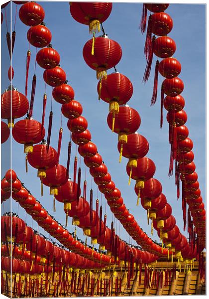 Red Chinese Lanterns Canvas Print by Zoe Ferrie