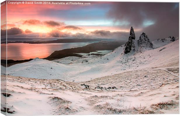  Sunrise at the the old man of Storr Canvas Print by David Smith