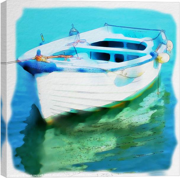 Little Greek fishing Boat Canvas Print by Brian  Raggatt