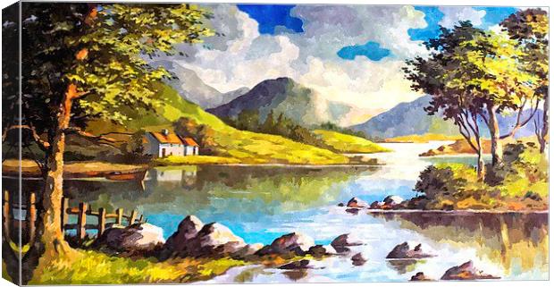 County Connemara Lake Landscape Canvas Print by Brian  Raggatt