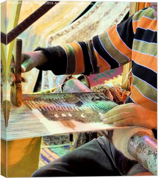 Egyptian Carpet Maker Canvas Print by Brian  Raggatt