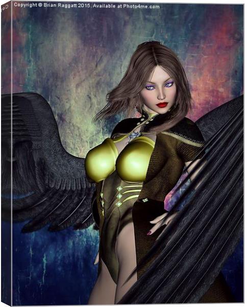  Winged Warrior Girl Canvas Print by Brian  Raggatt