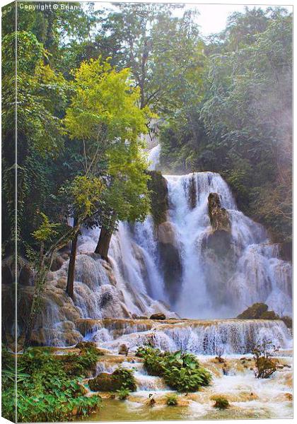  Kuang Sii Waterfall  Canvas Print by Brian  Raggatt
