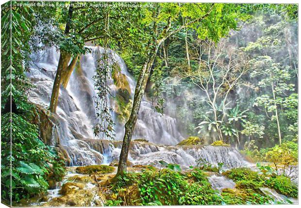  Kuang Sii Waterfalls Laos Canvas Print by Brian  Raggatt