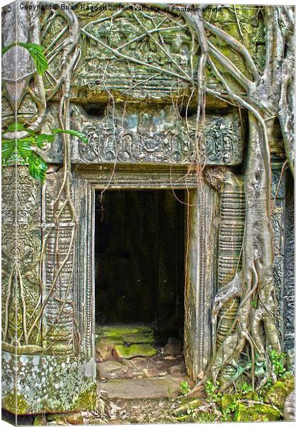  Tomb Raider Doorway Cambodia Canvas Print by Brian  Raggatt