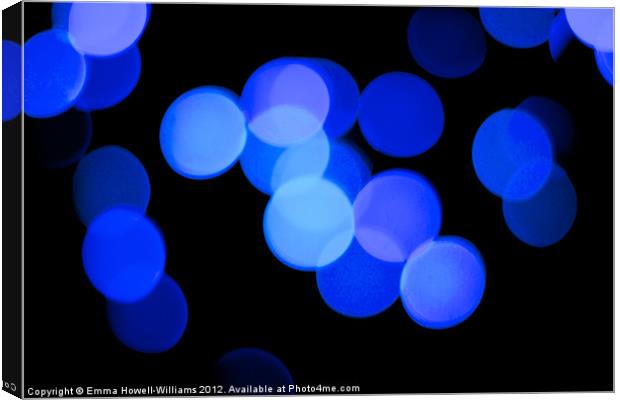 Bokeh Blues Canvas Print by Emma Howell-Williams