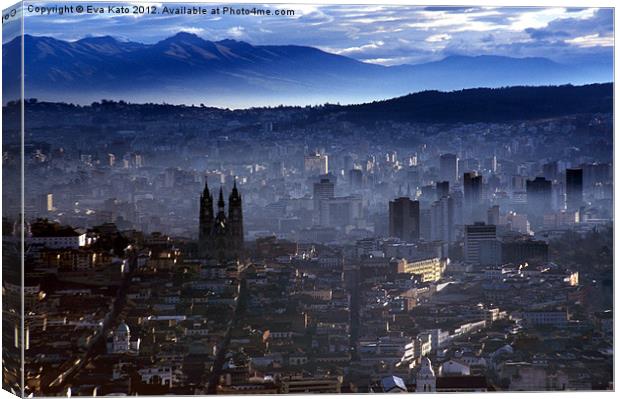 Quito in Mist Canvas Print by Eva Kato