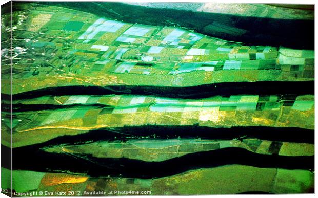Ecuador patchwork fields Canvas Print by Eva Kato