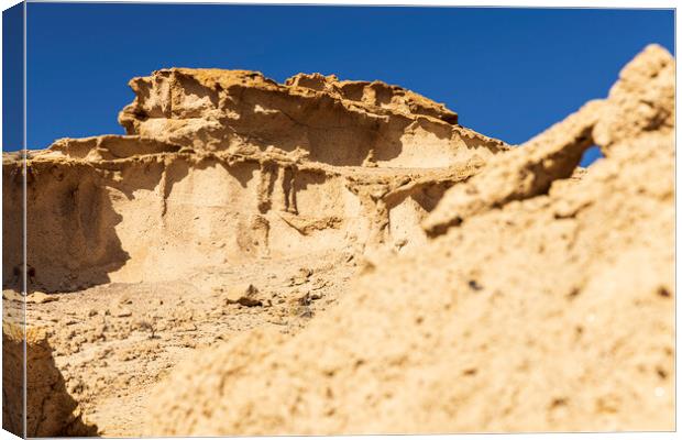 Wind eroded pumice, Tenerife Canvas Print by Phil Crean