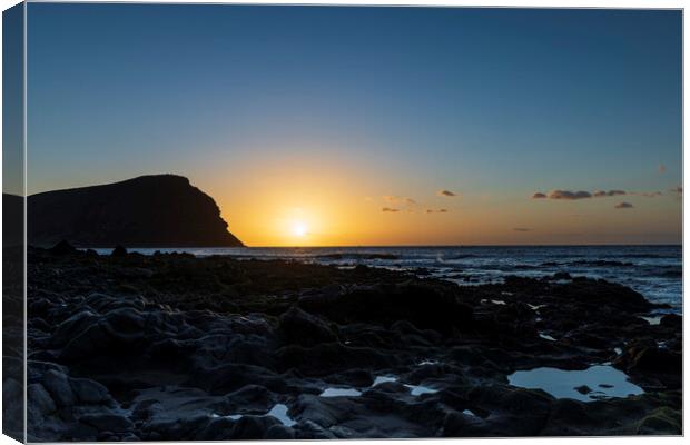 Sunrise at Tejita beach, Tenerife Canvas Print by Phil Crean