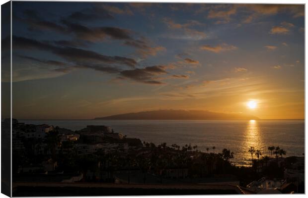 Sunset over La Gomera from Tenerife Canvas Print by Phil Crean