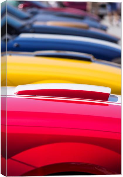 Abstract colourful car bonnets Canvas Print by Phil Crean