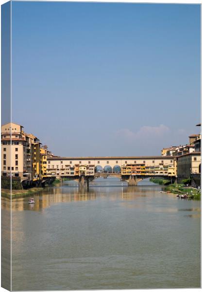 Ponte Vecchio over the river Arno in Florence Canvas Print by Phil Crean