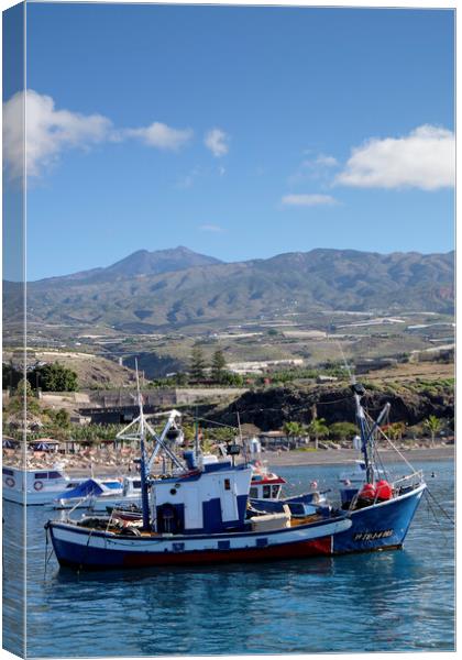 Fishing boat in Playa San Juan Tenerife Canvas Print by Phil Crean
