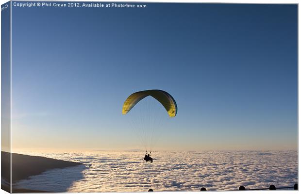 Paraglider above the clouds, Tenerife Canvas Print by Phil Crean