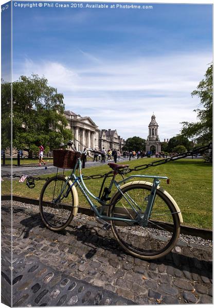  Student bicycle, Trinity College, Dublin Canvas Print by Phil Crean