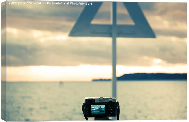 Fuji camera photographing seascape in New Zealand Canvas Print by Phil Crean