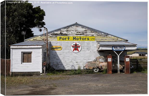  Disused petrol station New Zealand Canvas Print by Phil Crean