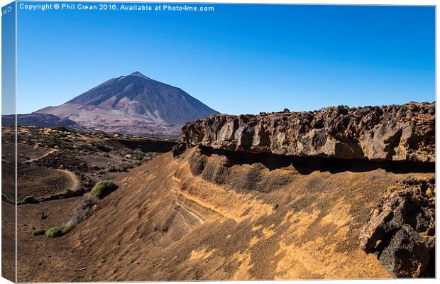  Volcanic landscape, Teide, Tenerife. Canvas Print by Phil Crean