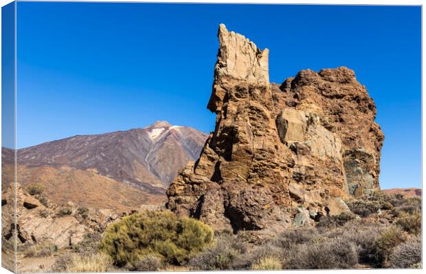 Volcanic landscape and mount Teide, Tenerife Canvas Print by Phil Crean