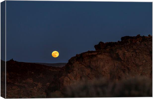 Full moon rising over Tenerife Canvas Print by Phil Crean