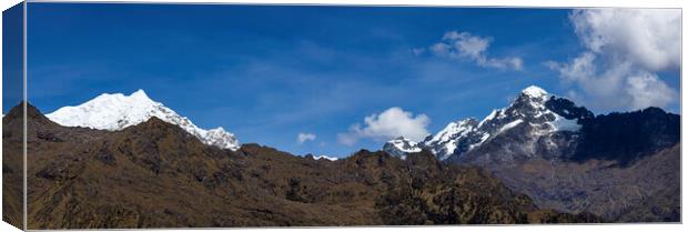 Majestic Andes Peaks Peru, Panorama Canvas Print by Phil Crean