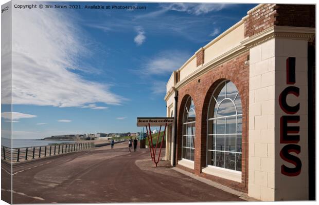 Rendezvous Cafe, Whitley Bay Canvas Print by Jim Jones