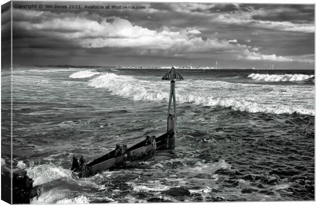 Looking North from Seaton Sluice Harbour Canvas Print by Jim Jones