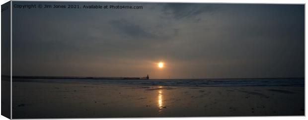 Sunrise over the North Sea at Blyth - Panorama Canvas Print by Jim Jones