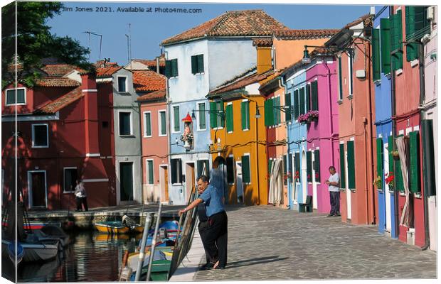 Sunny day in Burano Canvas Print by Jim Jones