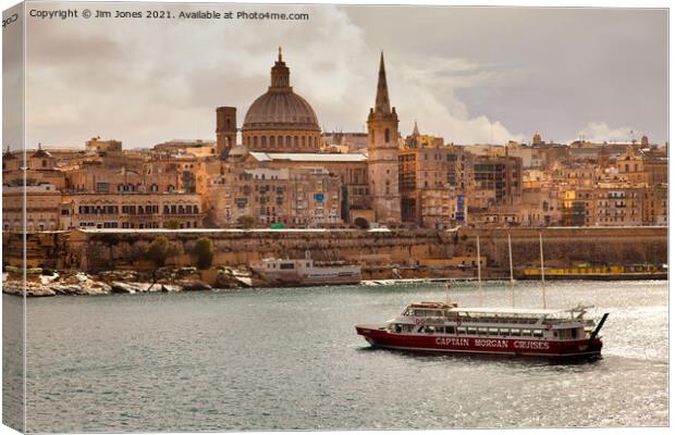 The beautiful city of Valletta, Malta Canvas Print by Jim Jones