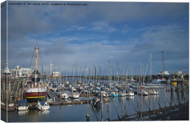 The Marina at Blyth South Harbour, Northumberland Canvas Print by Jim Jones