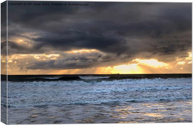 Dramatic Northumbrian Sunrise Canvas Print by Jim Jones