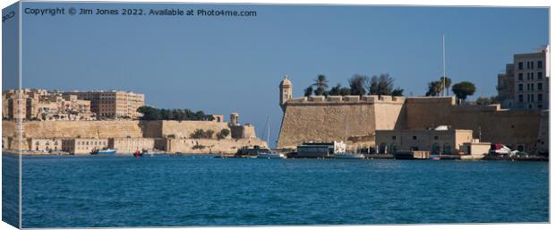 The Grand Harbour, Valletta, Malta - Panorama Canvas Print by Jim Jones