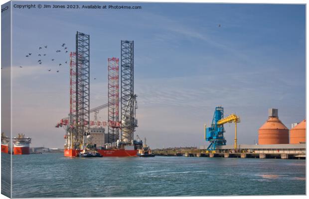 Tricky job for the Tugboats Canvas Print by Jim Jones