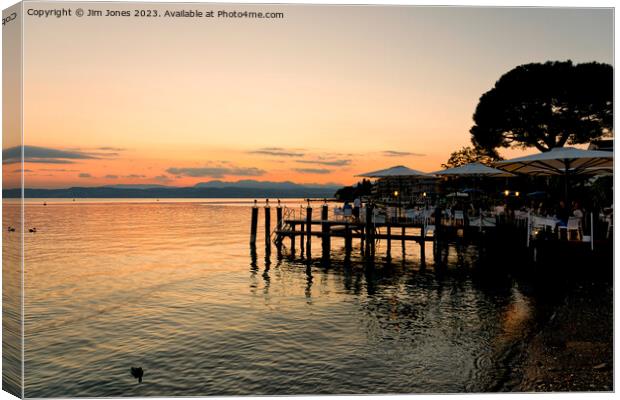 Sunset Dining on Lake Garda Canvas Print by Jim Jones
