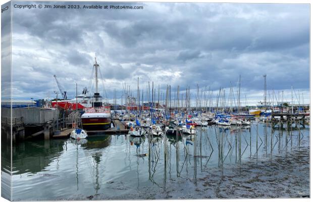 Marina and Import Dock of the Port of Blyth Canvas Print by Jim Jones