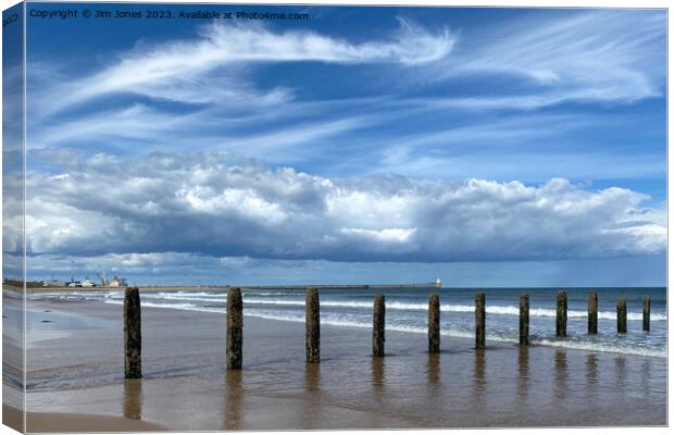 Windy day on the beach Canvas Print by Jim Jones