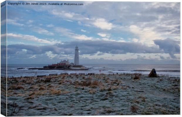 Winter at St Mary's Island Canvas Print by Jim Jones