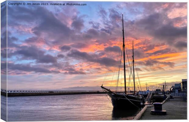 December Sunrise on the River Blyth Canvas Print by Jim Jones